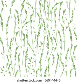 Seamless floral pattern with green twigs. Endless texture for your design, greeting cards, announcements, posters.