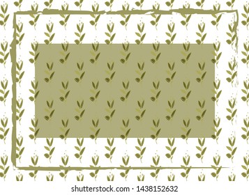 Seamless floral pattern with green and yellow flowers and leaves. Vintage background with beautiful border wallpaper illustration vector