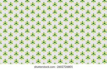 Seamless Floral Pattern in Green and Yellow Tones Background.
