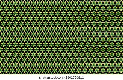 Seamless Floral Pattern in Green and Yellow Tones Background.
