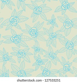 Seamless floral pattern with hand drawn roses. Elegant floral background. Vector illustration