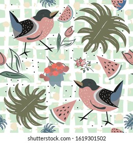 Seamless Floral Pattern. Hand Drawn. Vector Illustration