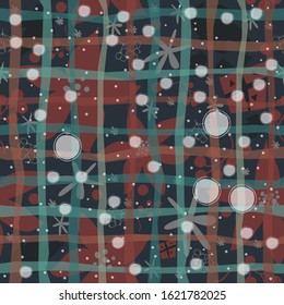 Seamless floral pattern of hand drawn poinsettia, berries, leafs, snowflakes. Winter/Fall/Merry Christmas Collection. 