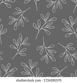Nahtlose Blumenmuster. Nahtloses Muster mit handgezeichneten Waldblättern. Illustration im Doodle-Stil für Hochzeitsdekoration, Karte, Gruß, Druck und andere Blumenvintage-Design.