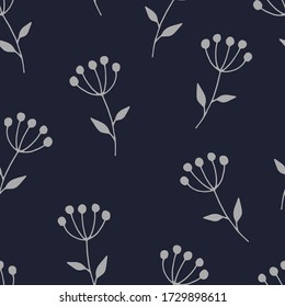 Patrón floral sin foco. Patrón sin foco con hojas de bosque dibujadas a mano. Ilustración en estilo doodle para la decoración de bodas, tarjetas, saludo, impresión y otro diseño vintage floral.