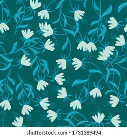 patrón floral sin fisuras con flores de fucsia dibujadas a mano. creativos diseños florales para tela, envoltura, papel pintado, textiles, prendas de vestir. ilustración vectorial