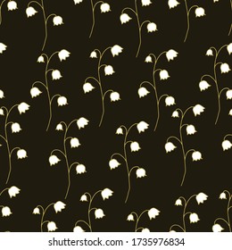 Seamless floral pattern. Hand drawn. Cute flowers on green background botanical doodle illustration. Design for packaging, fabric, textile, wallpaper, website, greeting cards, printed material.


