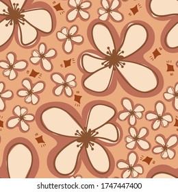 seamless floral pattern with hand drawn apple blossom flowers. creative floral designs for fabric, wrapping, wallpaper, textile, apparel. vector illustration