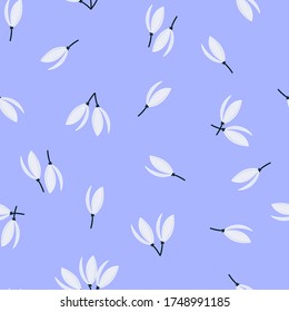 seamless floral pattern with hand drawn apple blossom flowers. creative floral designs for fabric, wrapping, wallpaper, textile, apparel. vector illustration