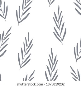 Seamless floral pattern with hand drawn branches. Vector illustration for fabric, scrapbooking, banner, card, poster, textile, wallart, background, stationery design, room decor, home linen.