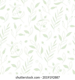 Seamless floral pattern, hand drawn botanical background - Vector illustration