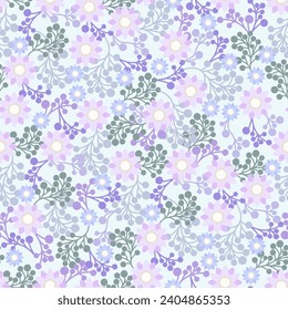 Seamless floral pattern - hand drawn vector illustration. 