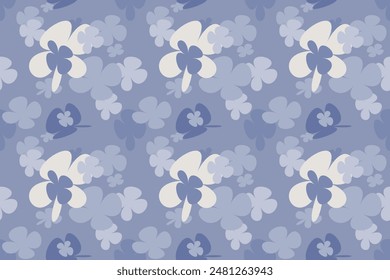 Seamless Floral Pattern With Hand Drawn With Simple Pretty, Little Floral Liberty Seamless Texture Background. Spring, Summer Romantic Blossom Flower Garden Seamless Pattern for Your Designs