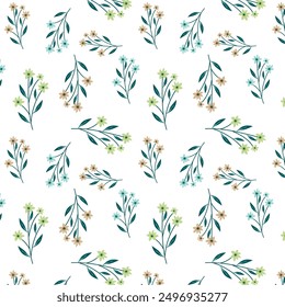 Seamless floral pattern with hand drawn flowers Vector illustration. Design for banner, poster, card, invitation and scrapbook.