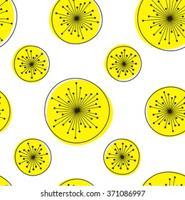 Seamless floral pattern. Hand drawn texture. Dandelions. Ornate background can be used for wallpaper, web page, postcard, poster, invitation, textile design, cover, banner, sticker, wrapping paper.