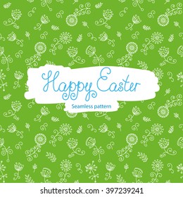 Seamless floral pattern. Hand drawn floral texture, ornamental flowers. Spring flowers outline.