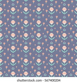 Seamless floral pattern with hand drawn elements. Can be used for wallpaper, poster design, wrapping paper, surface texture, web backgrounds, print on textile and covers