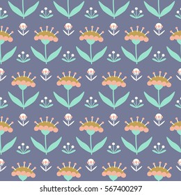 Seamless floral pattern with hand drawn elements. Can be used for wallpaper, poster design, wrapping paper, surface texture, web backgrounds, print on textile and covers