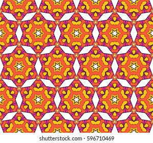 seamless floral pattern with hand drawn texture. Ornament for interior design, greeting cards, birthday or wedding invitations, fabric print. Ethnic background in arabian style.