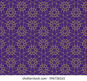 seamless floral pattern with hand drawn texture. Ornament for interior design, greeting cards, birthday or wedding invitations, fabric print. Ethnic background in arabian style.