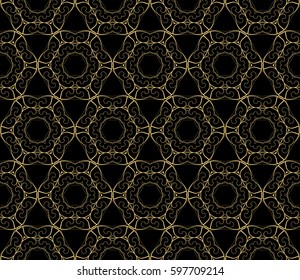 seamless floral pattern with hand drawn texture. Ornament for interior design, greeting cards, birthday or wedding invitations, fabric print. Ethnic background in arabian style.
