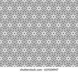 seamless floral pattern with hand drawn texture. Ornament for interior design, greeting cards, birthday or wedding invitations, fabric print. Ethnic background in arabian style.
