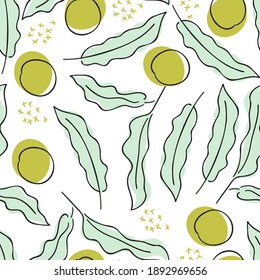 Seamless floral pattern with hand-drawn botanical vector illustration. Good for, banner, wallpaper, card, textile, fabric, stationary, apparel.