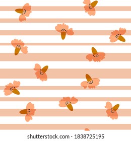 Seamless floral pattern with hand-drawn carnation flowers vector illustration. Good for textile, fabric, stationary, cover, wallpaper, wrapping wrap, card, greeting card.