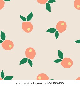 Seamless floral pattern with hand-drawn cute flowers and leaves. Natural farmhouse style. Spring or summer print for fabric, wrapping, textile, wallpaper, card, paper gift, phone case, stationery.