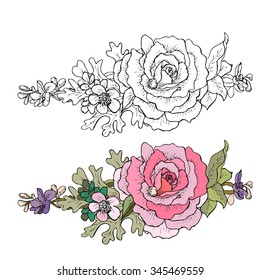 Seamless Floral Pattern With hand-drawn flowers