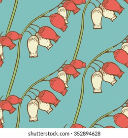 Seamless Floral Pattern With hand-drawn flowers