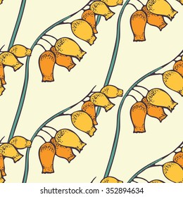Seamless Floral Pattern With hand-drawn flowers