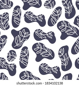 seamless floral pattern hand-drawn leaves doodle vector illustration. Good for textile, fabric, background, wallpaper, stationary, card, crapping paper.
