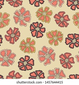 seamless floral pattern hand-drawn, vector illustrations.  eps10