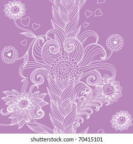 seamless floral pattern with heart