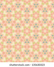 Seamless floral pattern of hearts.