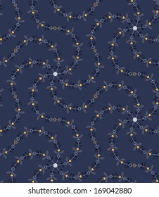 The seamless floral pattern with hearts and curly elements