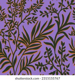 Seamless floral pattern. Herbal wildflowers surface print.