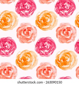 Seamless floral pattern with herbs and leaves
