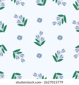 Patrón floral sin fisuras. Idea para la tela, patrón de mantel, papel de embalaje, papel de regalo. Imprimir sucio. Los motivos se dispersan al azar. Fondo de patrón de flores. lindo patrón.