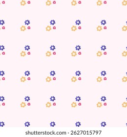 Seamless floral pattern. Idea for fabric, tablecloth pattern, wrapping paper, gift paper. Print ditsy. Motives are scattered randomly. Flower pattern background. cute pattern.