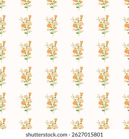 Patrón floral sin fisuras. Idea para la tela, patrón de mantel, papel de embalaje, papel de regalo. Imprimir sucio. Los motivos se dispersan al azar. Fondo de patrón de flores. lindo patrón.