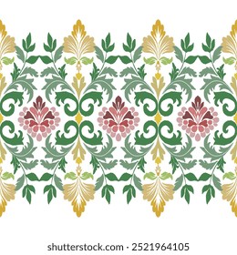  seamless Floral pattern,  ikat seamless  textile illustration design, design for wrapping, textile, rug, hand-draw, texture, background, carpet, silk, scarf