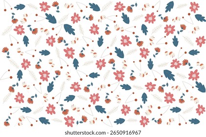 Seamless floral pattern illustration pack with hand-drawn style, ideal for wallpapers, textiles, and stationery.