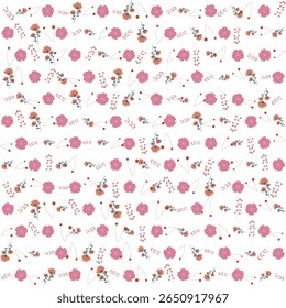 Seamless floral pattern illustration pack with hand-drawn style, ideal for wallpapers, textiles, and stationery