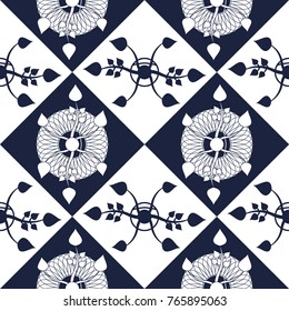 Seamless floral pattern illustration tile design.