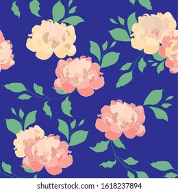 Seamless floral pattern with the image of peonies.