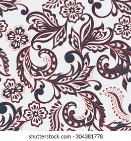 seamless floral pattern in Indian mehndi style