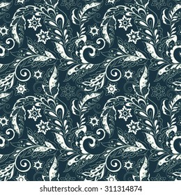 seamless floral pattern in Indian textile style