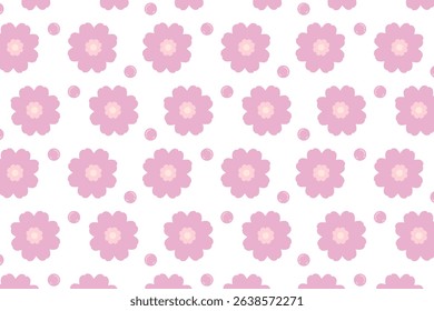A seamless floral pattern inspired by Japanese sakura background (cherry blossoms). Soft pink flowers and circular elements , perfect for spring designs, fabric, wallpapers, and Japanese-theme